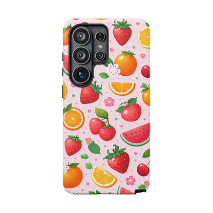 Fruit Phone Case – Tough Shockproof, Strawberry Cherry Citrus Summer Design for Iphone, Samsung Galaxy and Pixel
