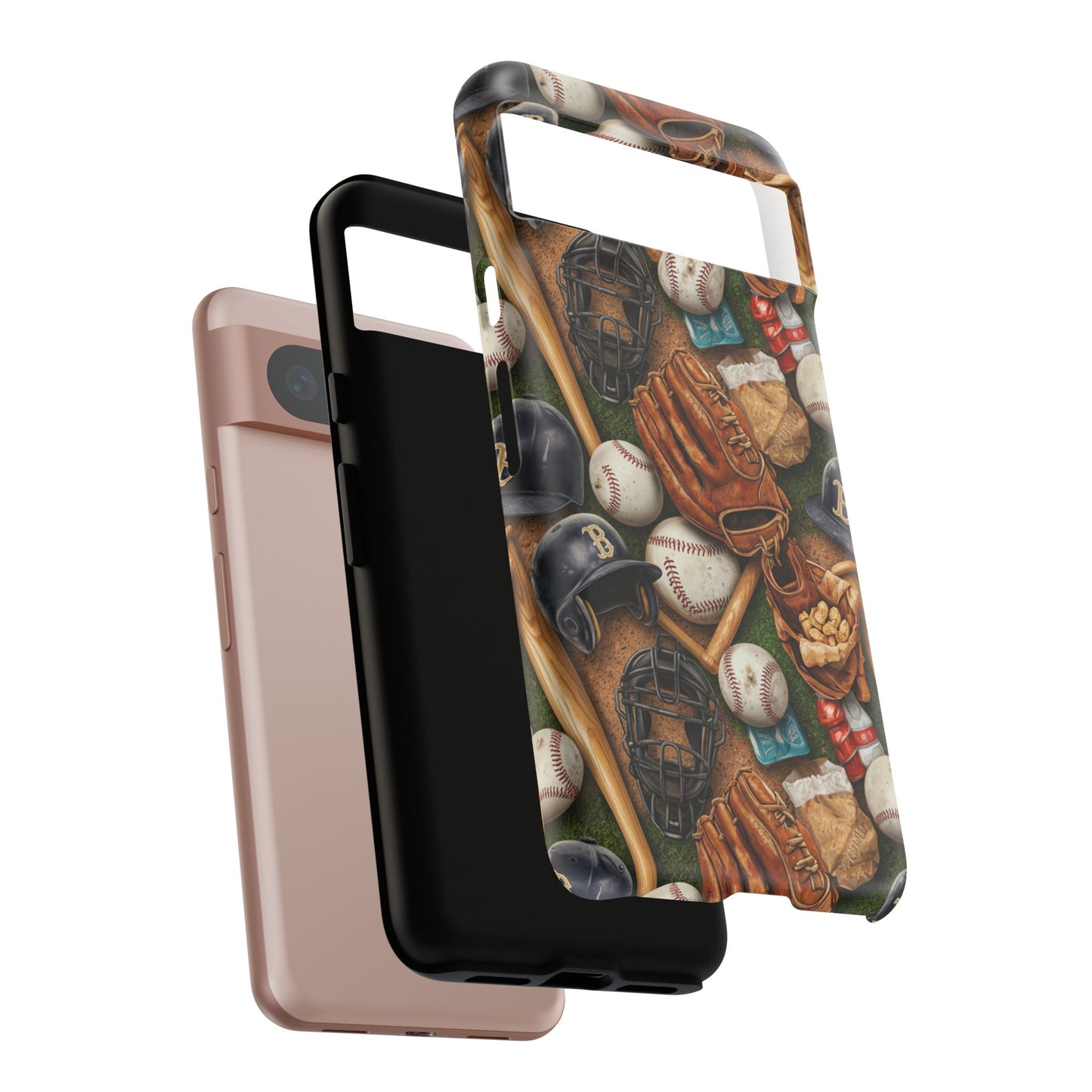 Baseball Gear Collage Phone Case – Vintage Baseball Equipment Sports Tough Case