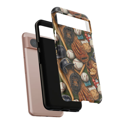 Baseball Gear Collage Phone Case – Vintage Baseball Equipment Sports Tough Case