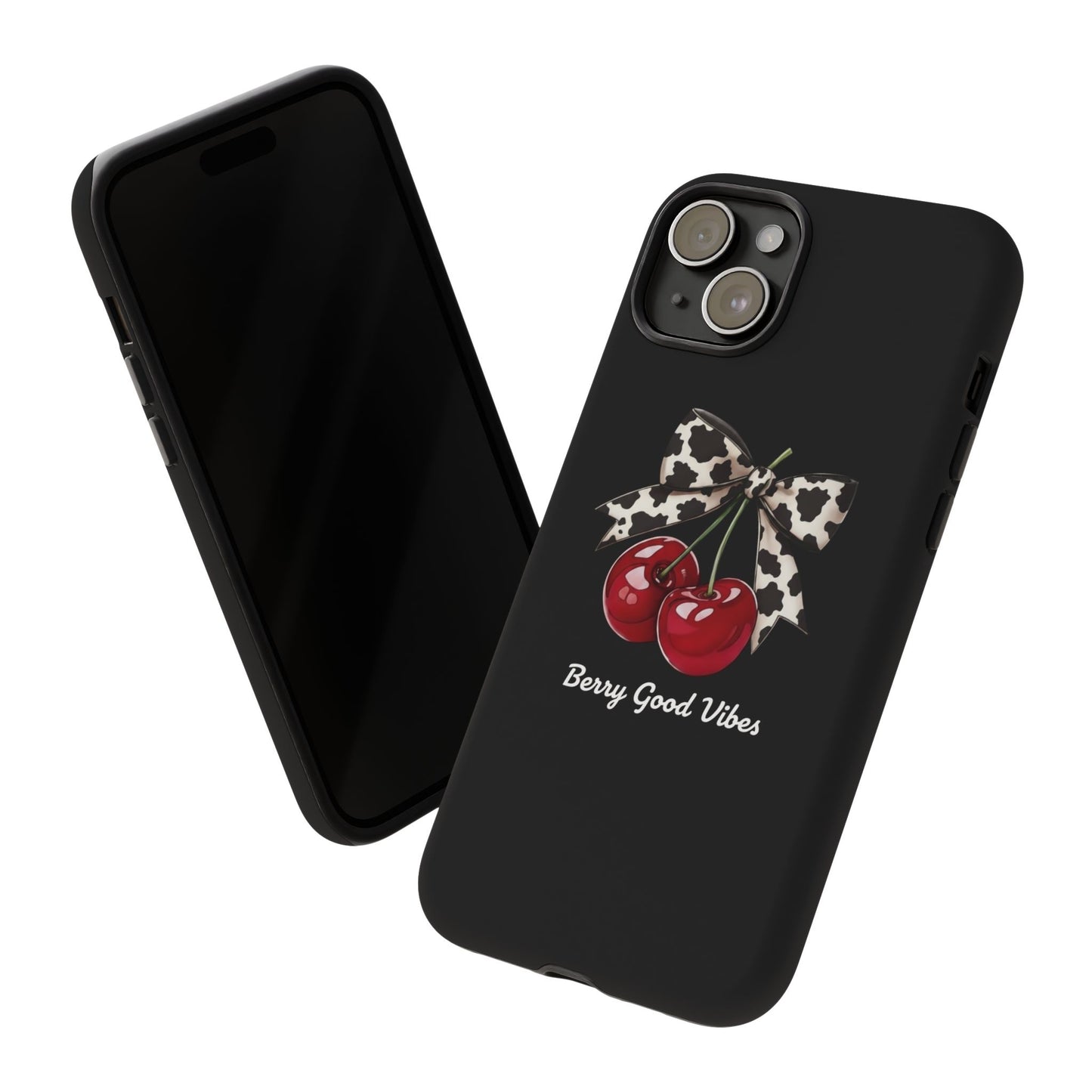 Cherry Cow Print Phone Case | Coquette Bow Aesthetic | Tough Protective Case