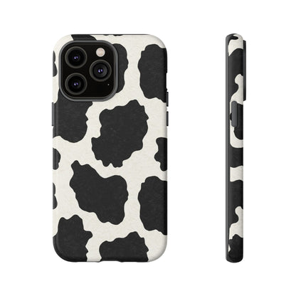 Black & White Cow Print Phone Case | Aesthetic Tough Protective Case
