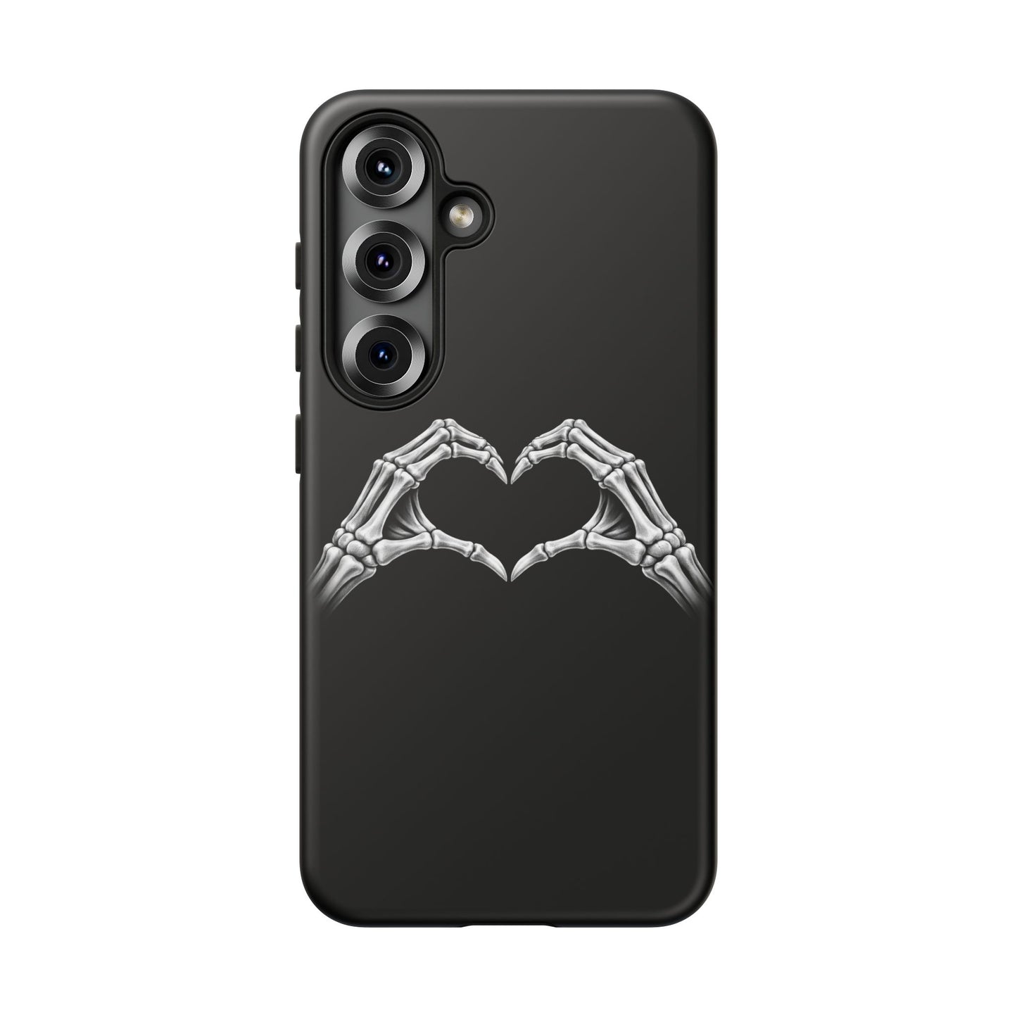 Skeleton Hands Heart Phone Case | Gothic Black Protective Cover