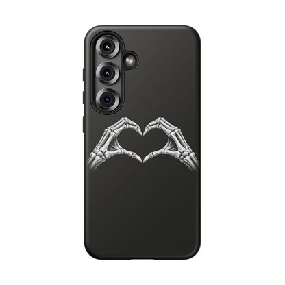 Skeleton Hands Heart Phone Case | Gothic Black Protective Cover