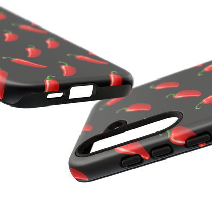 Spicy Chili Pepper Phone Case – Black Cute Hot Pepper Tough Cover for Iphone, Samsung Galaxy and Pixel