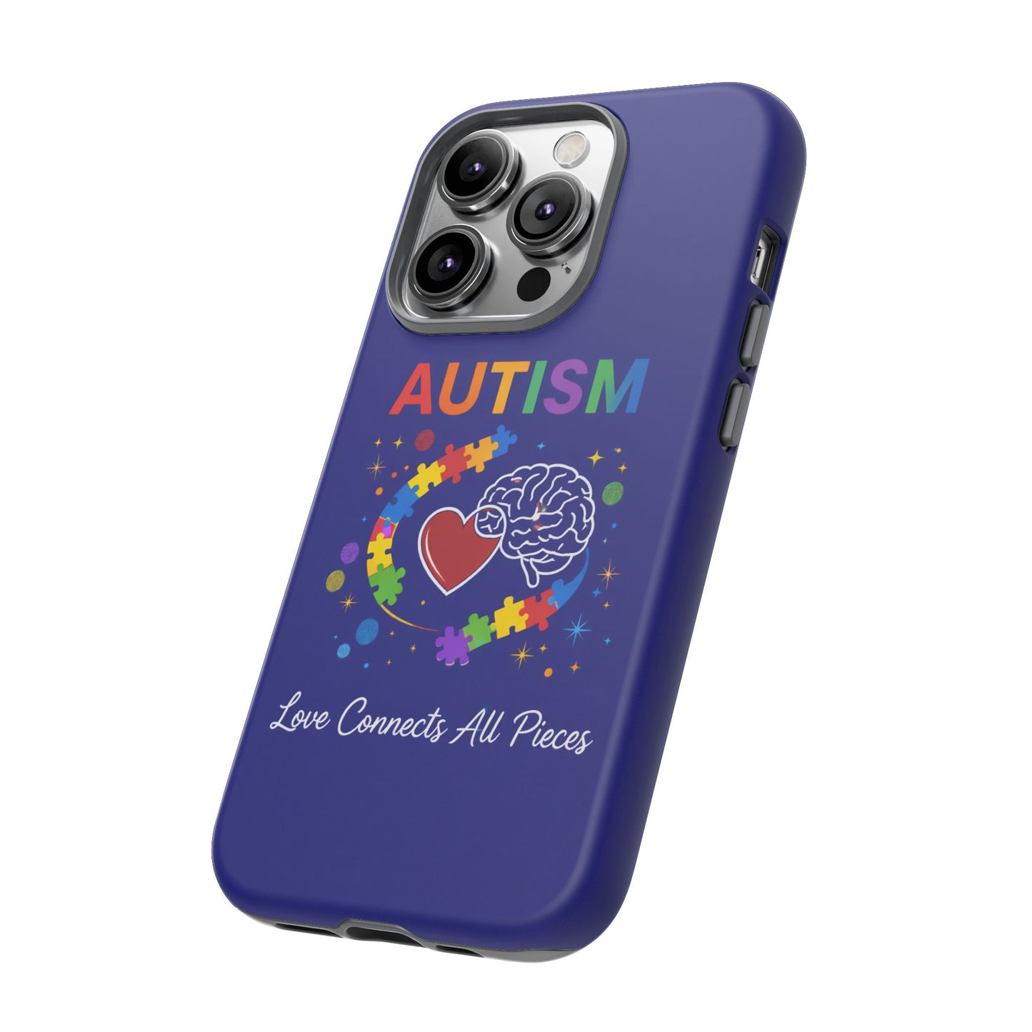Autism Awareness Tough Case – "Love Connects All Pieces" Phone Case for Iphone, Samsung Galaxy and Pixel