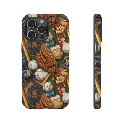 Baseball Gear Collage Phone Case – Vintage Baseball Equipment Sports Tough Case