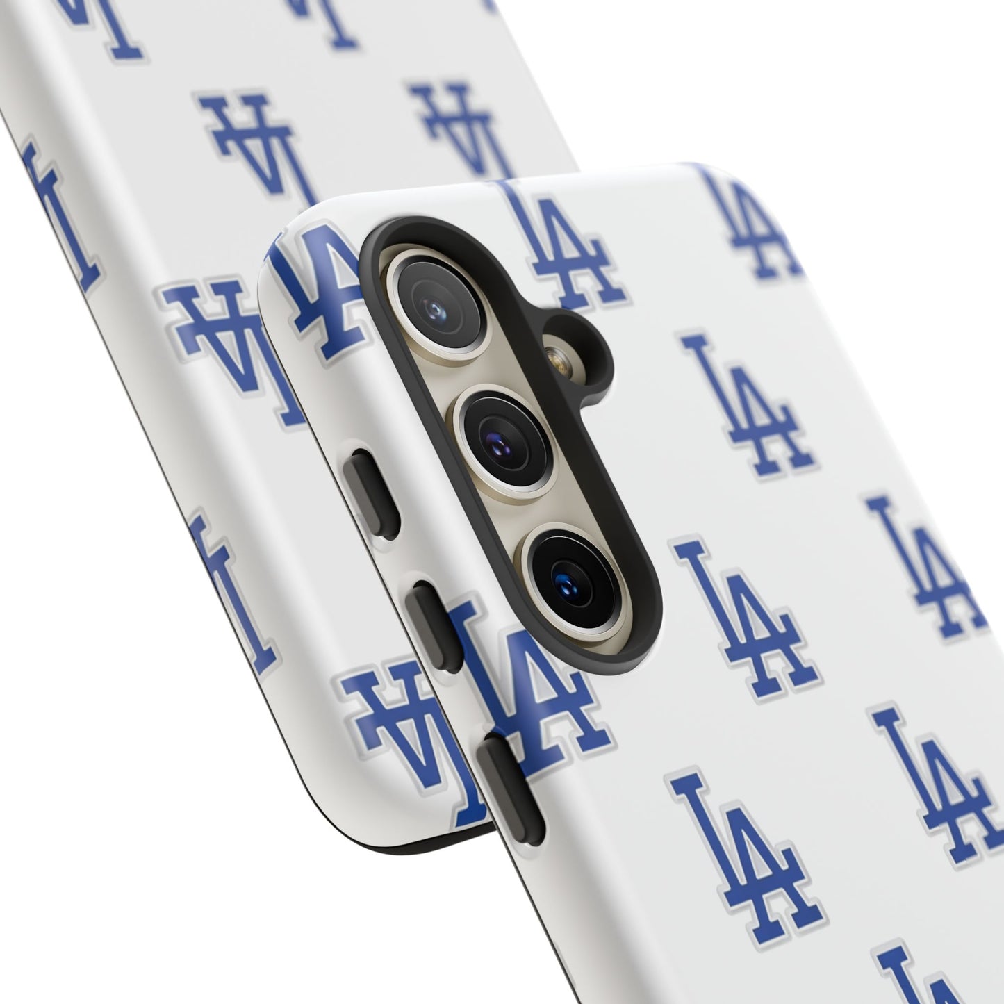 Blue LA Monogram Pattern Phone Case | Minimal Baseball Inspired Tough Cover