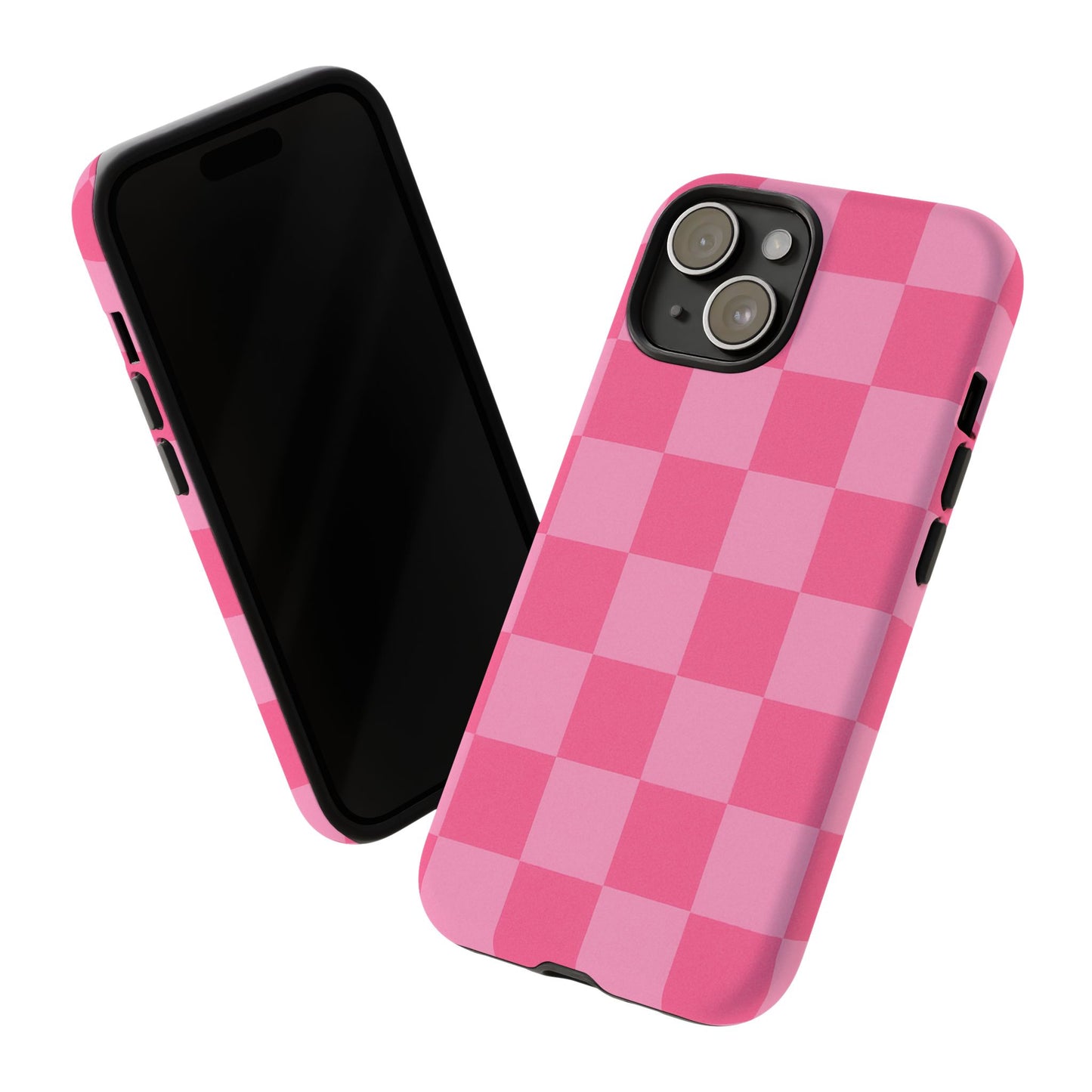 Pink Checkerboard Phone Case | Cute Aesthetic Checkered iPhone & Samsung Tough Case