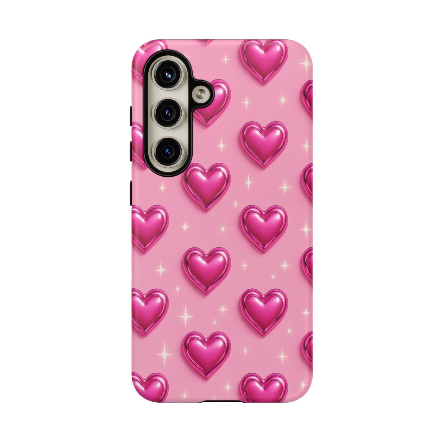 Pink Heart Pattern Phone Case | Tough Protective Case for Iphone, Samsung Galaxy and Pixel