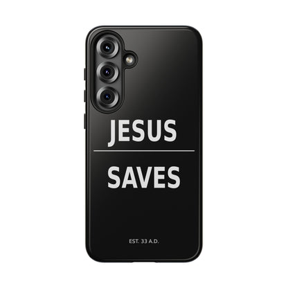 Jesus Saves Phone Case Christian Religious Minimalist Black Tough Cover