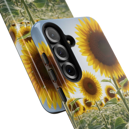 Sunflower Field Phone Case | Golden Hour Floral Aesthetic | Bright Summer Tough Case