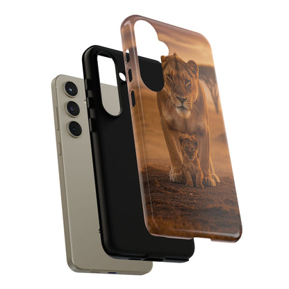 Lioness & Cub Phone Case | Safari Wildlife Tough Case for iPhone & Samsung