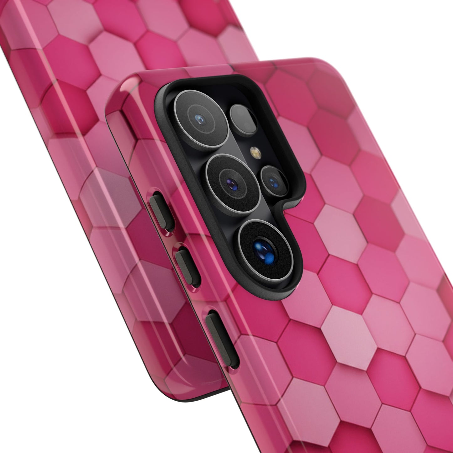 Hot Pink Hexagon Phone Case | Honeycomb Geometric Aesthetic | Cute Pink iPhone & Samsung Tough Protective Case