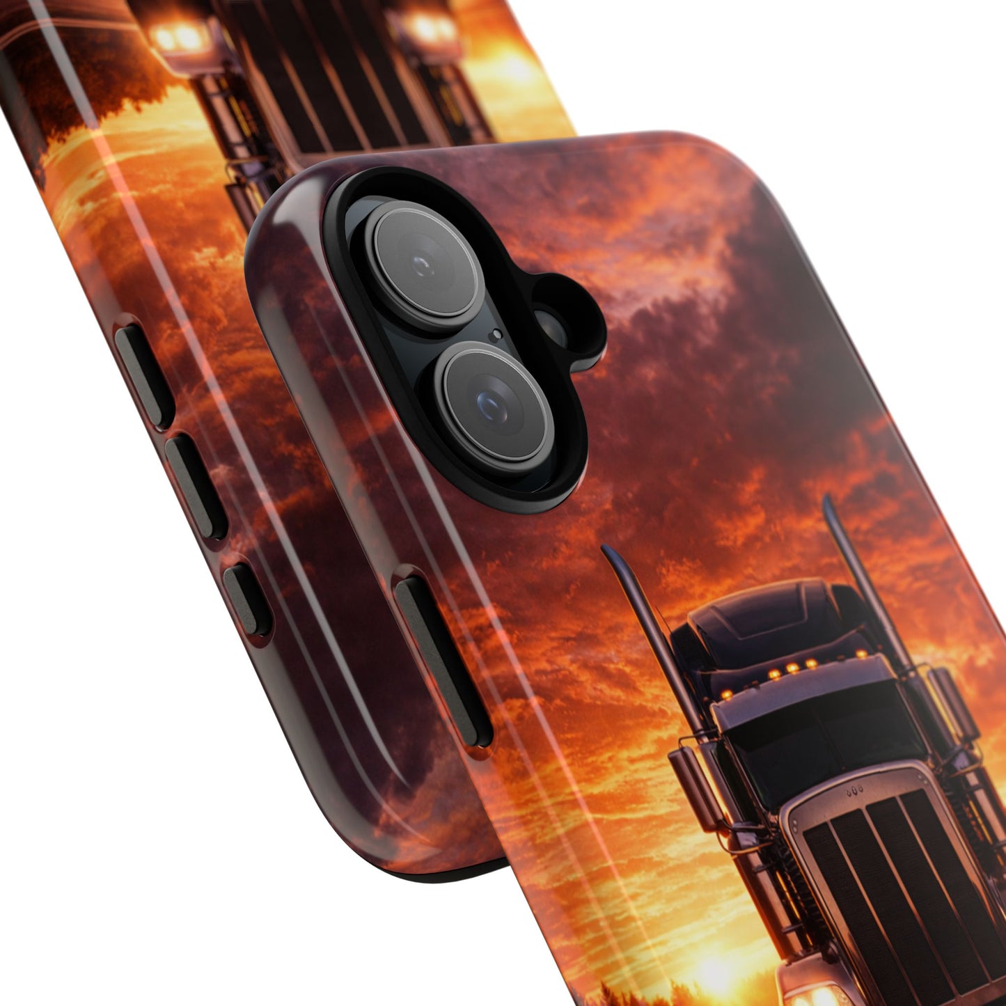 Big Rig Truck Phone Case Sunset Highway Semi Truck iPhone Samsung Cover