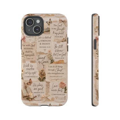 Christian Bible Verse Phone Case | Faith Scripture Aesthetic Floral Christian Case