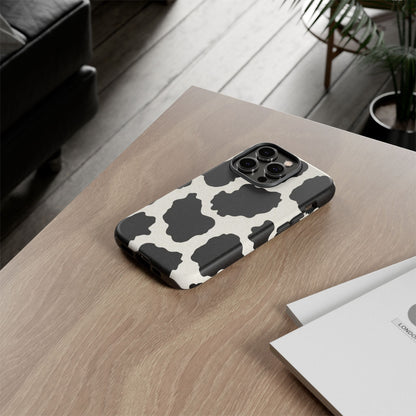 Black & White Cow Print Phone Case | Aesthetic Tough Protective Case
