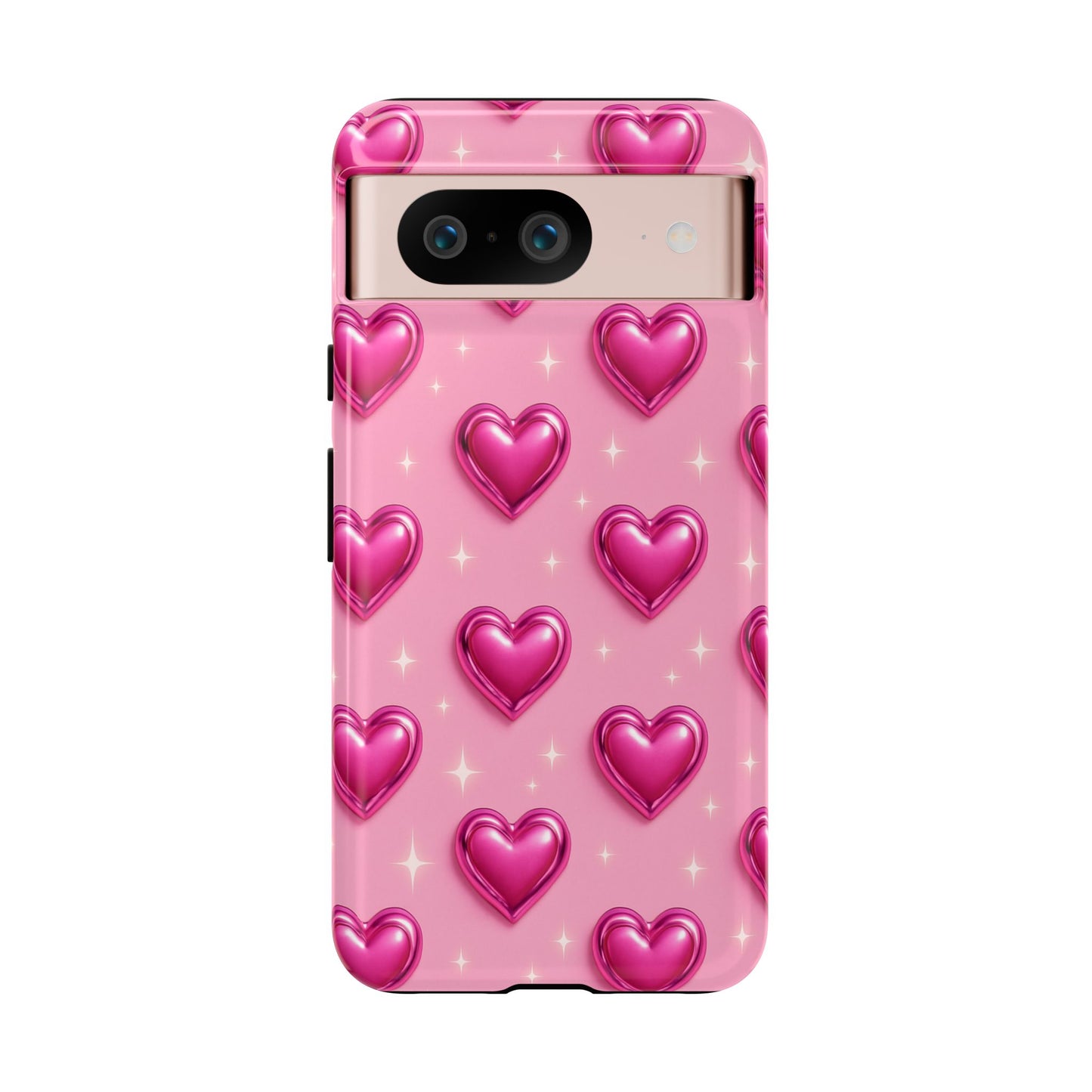 Pink Heart Pattern Phone Case | Tough Protective Case for Iphone, Samsung Galaxy and Pixel