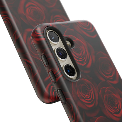 Dark Red Rose Phone Case – Gothic Floral Tough Case (iPhone, Samsung, Pixel)