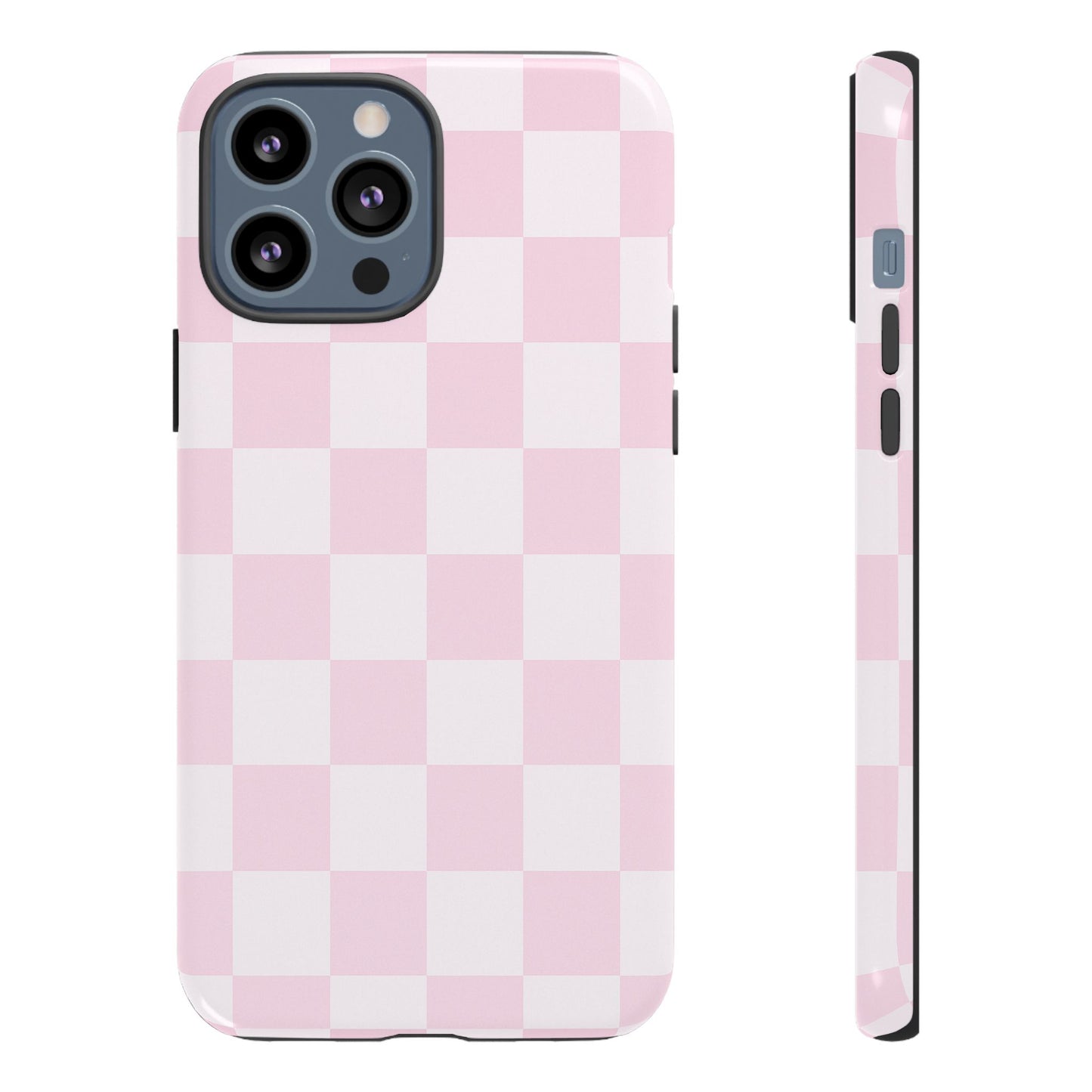 Pink Checkerboard Phone Case | Aesthetic Tough Protective Case