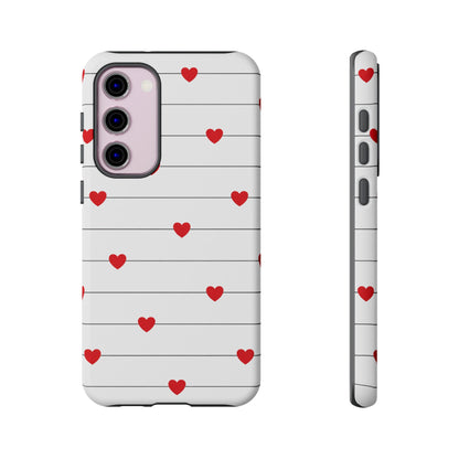 Red Heart Stripe iPhone Case | Tough Shockproof Love Aesthetic Cover