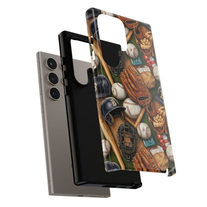 Baseball Gear Collage Phone Case – Vintage Baseball Equipment Sports Tough Case