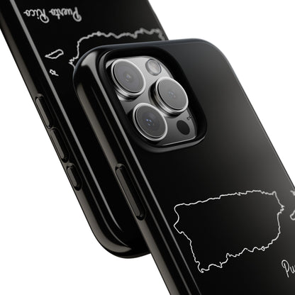 Puerto Rico Outline Phone Case – Minimal Country Map Tough Case (iPhone, Samsung, Pixel)