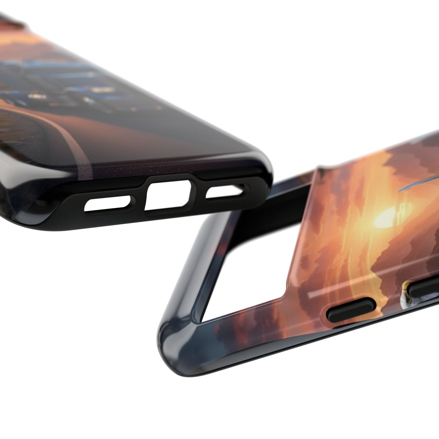 Semi Truck Sunset Phone Case | Trucker Gift | Diesel Truck Highway Road iPhone & Samsung Tough Protective Case