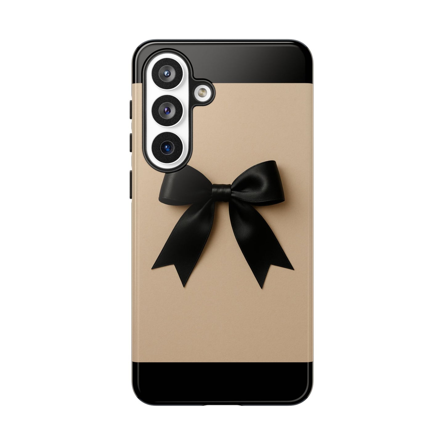 Black Bow Phone Case | Coquette Aesthetic Ribbon Design | Chic Neutral iPhone & Samsung Tough Protective Case