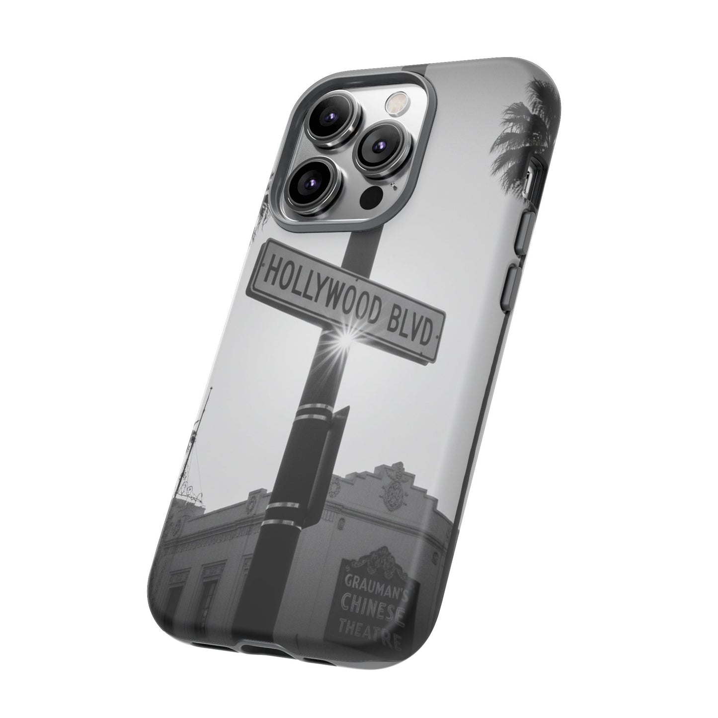 Hollywood Blvd Phone Case | Vintage Los Angeles Street Sign | Black & White LA Aesthetic
