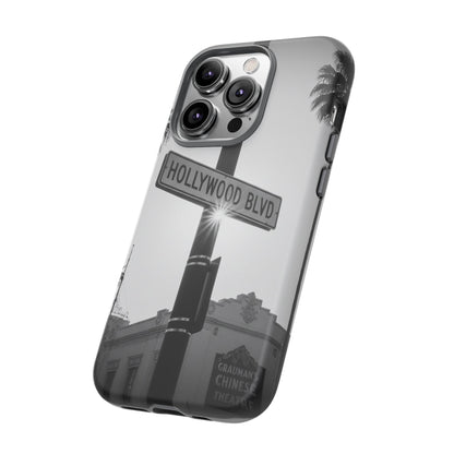 Hollywood Blvd Phone Case | Vintage Los Angeles Street Sign | Black & White LA Aesthetic