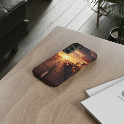 Route 66 Sunset Desert Highway Phone Case – Road Trip Travel Aesthetic Tough Case