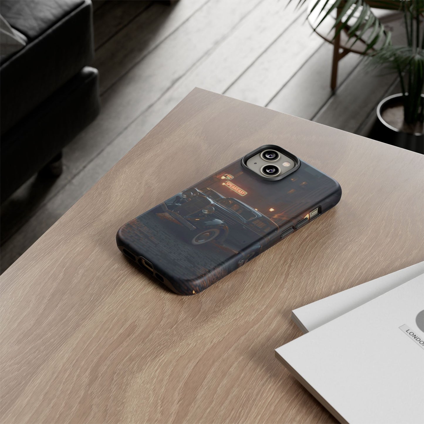 Vintage Classic Car Phone Case | Retro Noir Aesthetic | 1930s Street Scene Tough Case for iPhone & Samsung