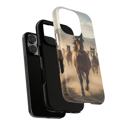 Running Horses Phone Case | Wild Mustang Herd Tough Protective Cover