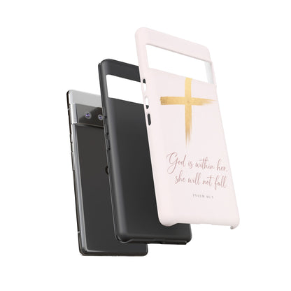Psalm 46:5 God Is Within Her Christian Cross Phone Case Faith Gift