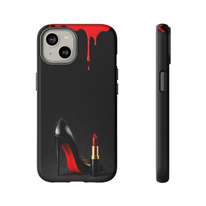 Dark Feminine Red Drip Phone Case – Gothic Glam Tough Cover