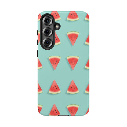 Watermelon Phone Case – Pastel Blue Summer Fruit Tough Case (iPhone, Samsung, Pixel)