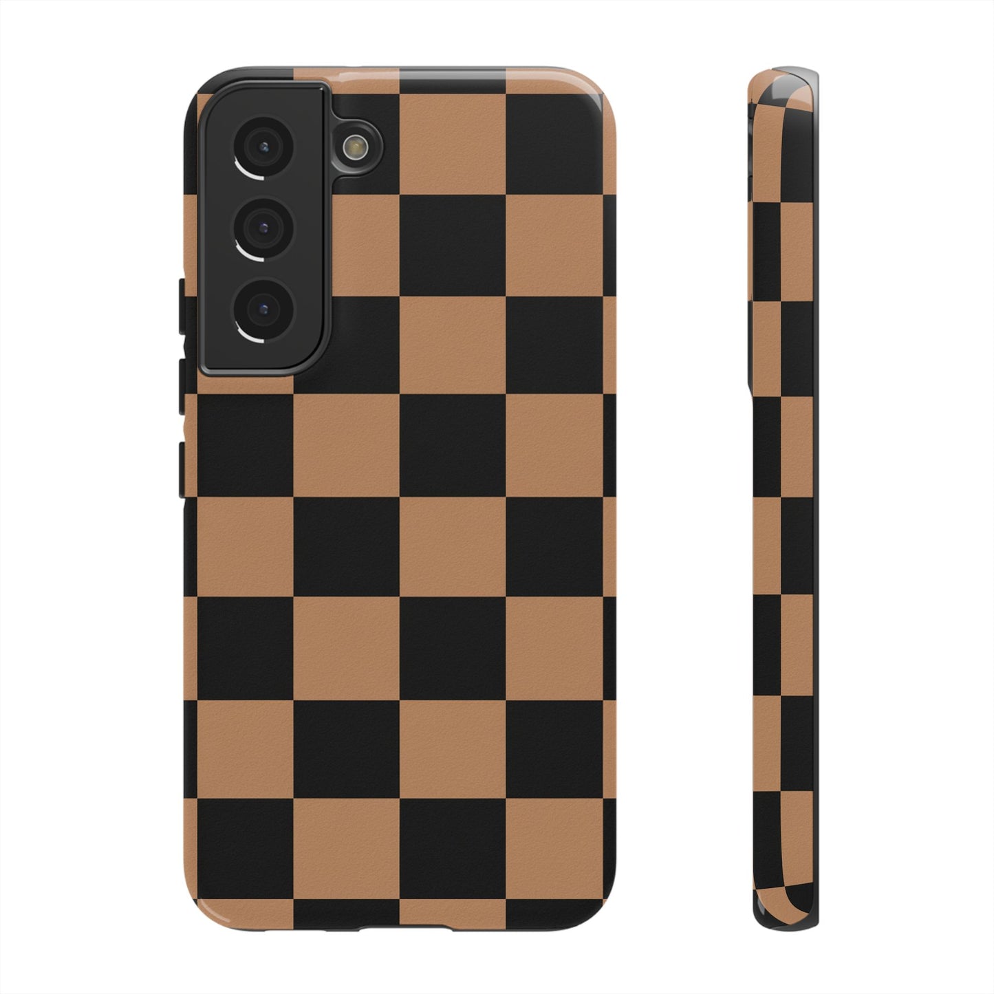 Brown Checkerboard Phone Case | Aesthetic Tough Protective Case