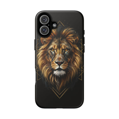 Majestic Lion Phone Case – Black Gold Luxury Lion Art Tough Protective Case