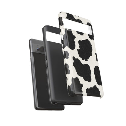 Black & White Cow Print Phone Case | Aesthetic Tough Protective Case