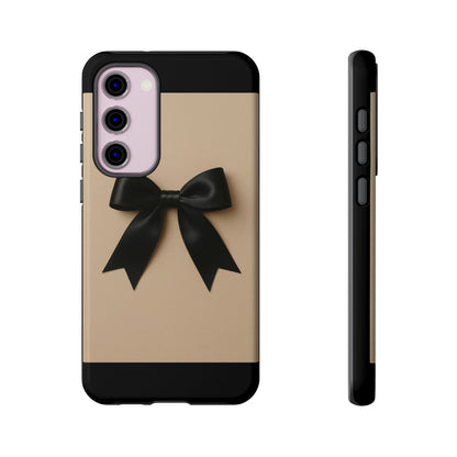 Black Bow Phone Case | Elegant Coquette Bow Design | Chic Neutral Tough Case for iPhone & Samsung