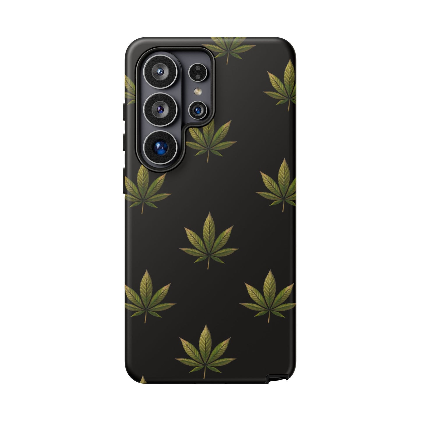 Cannabis Leaf Phone Case Green Weed Leaf Pattern Tough Protective Cover