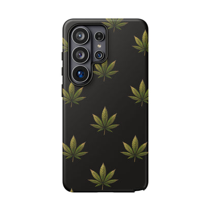 Cannabis Leaf Phone Case Green Weed Leaf Pattern Tough Protective Cover