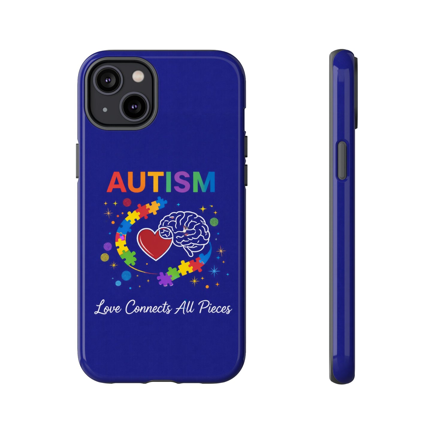 Autism Awareness Tough Case – "Love Connects All Pieces" Phone Case for Iphone, Samsung Galaxy and Pixel