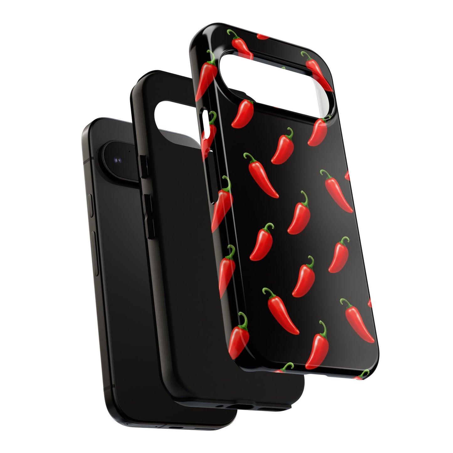 Spicy Chili Pepper Phone Case – Black Cute Hot Pepper Tough Cover for Iphone, Samsung Galaxy and Pixel