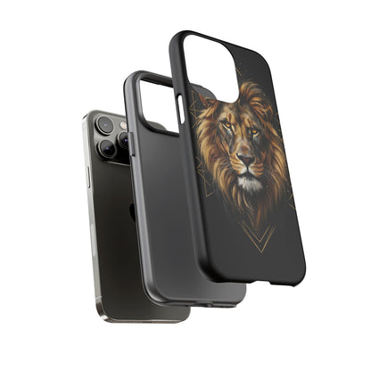 Majestic Lion Phone Case – Black Gold Luxury Lion Art Tough Protective Case