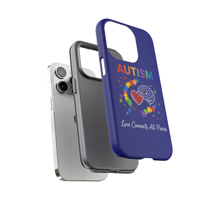 Autism Awareness Tough Case – "Love Connects All Pieces" Phone Case for Iphone, Samsung Galaxy and Pixel
