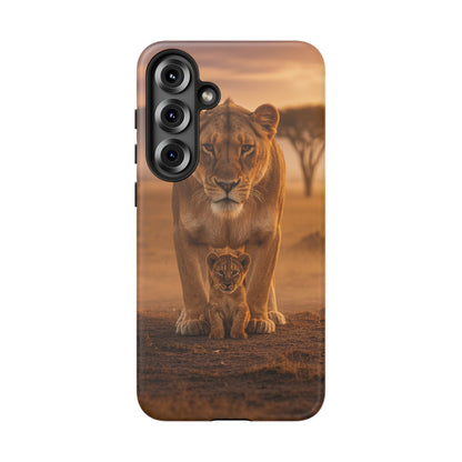 Lioness & Cub Phone Case | Safari Wildlife Tough Case for iPhone & Samsung