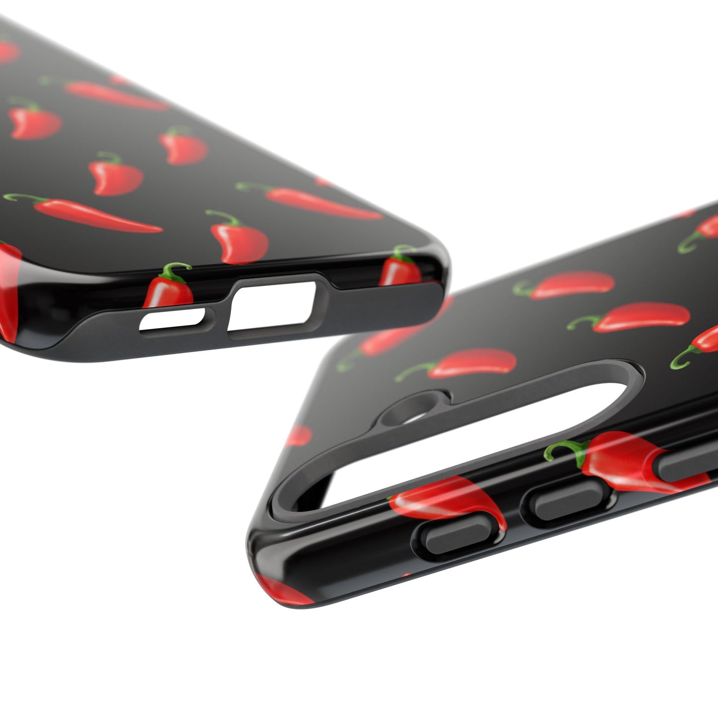 Spicy Chili Pepper Phone Case – Black Cute Hot Pepper Tough Cover for Iphone, Samsung Galaxy and Pixel