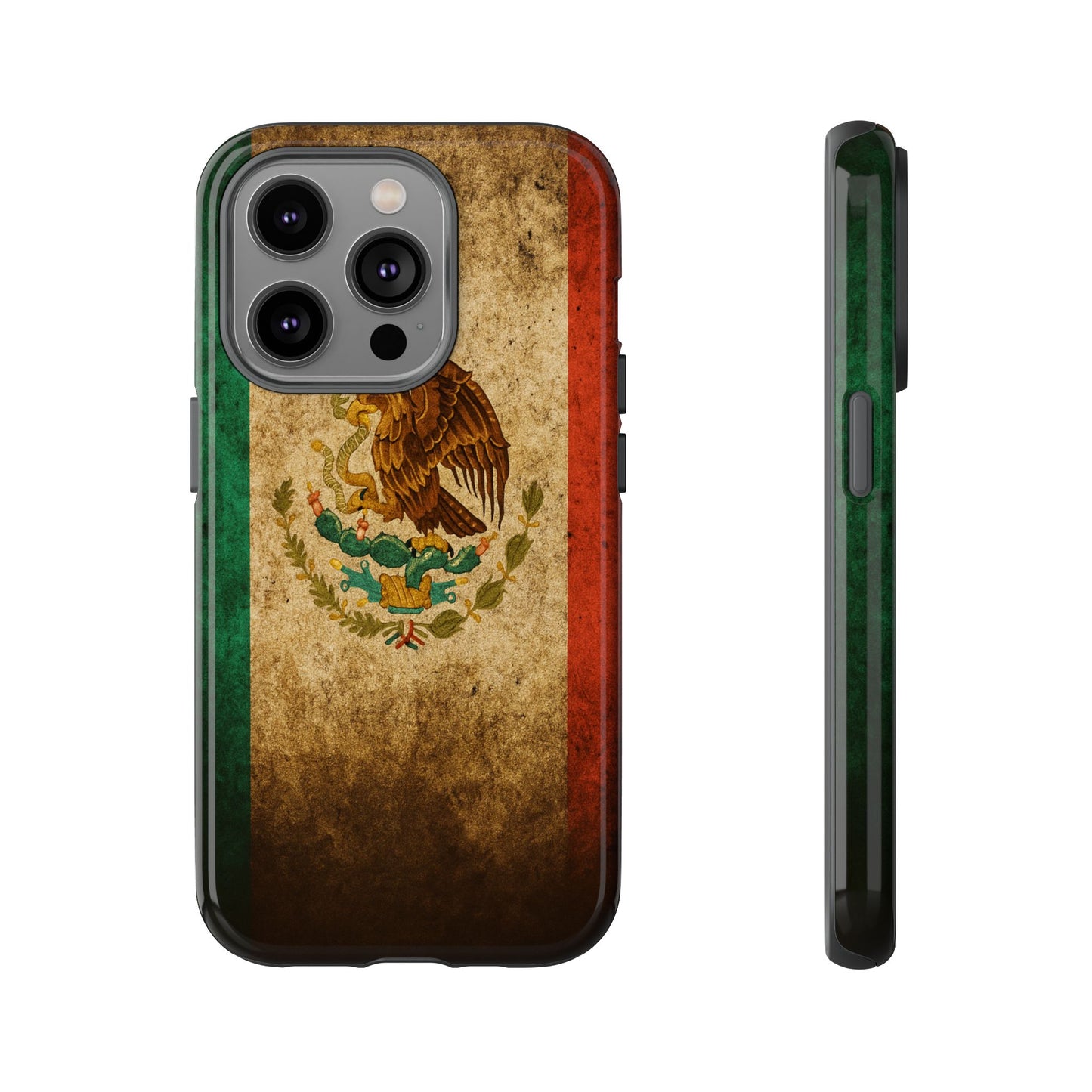Vintage Mexico Flag Phone Case – Mexican Pride Grunge Flag Aesthetic Tough Case