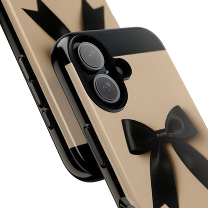 Black Bow Phone Case | Elegant Coquette Bow Design | Chic Neutral Tough Case for iPhone & Samsung